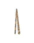 Cravatta beige con stampa check Burberry