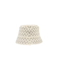 Cappello cloche beige con dettagli logo Lanvin