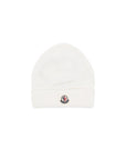 Cappello in filo bianco con dettaglio logo Moncler