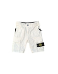 Bermuda cargo bianco con patch logo Stone Island