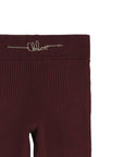 Pantalone in maglia bordeaux con dettaglio in metallo cucito Chloè