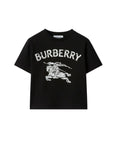 T-shirt nera con stampa bianca Burberry