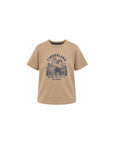 T-shirt verde con stampa logo Timberland a contrasto blu