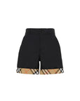 Bermuda nero con dettagli check Burberry