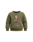 Felpa in cotone verde con stampa logo Ralph Lauren frontale
