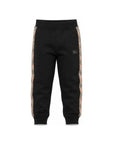 Pantalone nero con dettagli check Burberry