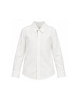 Camicia in cotone bianca con dettagli logo FF Fendi