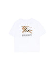 T-shirt bianca con dettaglio logo Burberry stampato
