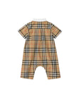 Pagliaccetto beige con stampa check Burberry