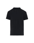 Polo nera con dettaglio logo Burberry cucito