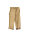 Pantalone beige con dettagli check Burberry