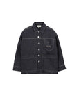 Giacca camicia di jeans blu con logo Lanvin