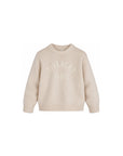 Maglione in misto lana panna con logo Givenchy cucito frontale