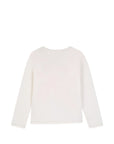 T-shirt panna con stampa pinguino e dettagli logo Billieblush