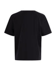 T-shirt nera con patch logo Burberry frontale