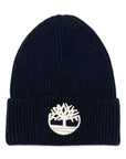 Cappello blu con logo Timberland cucito a contrasto bianco