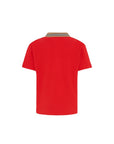 Polo rossa con stampa logo Burberry