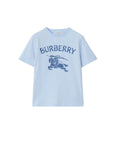 T-shirt azzurra con dettaglio logo Burberry stampato