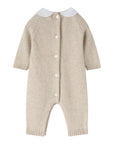 Tutina beige in filo misto cashmere con dettagli logo Nanan