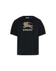 T-shirt nera con stampa logo Burberry