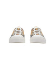 Scarpe con stampa check e logo Burberry sul retro