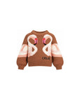 Maglione marrone con dettagli logo Chloé frontali