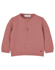 Cardigan rosa ad intarsio con dettagli logo Paz Rodriguez