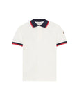 Polo bianca con dettagli logo Moncler