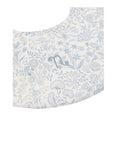 Bavaglino bianco in jersey con tessuto Liberty colore azzurro Nanan