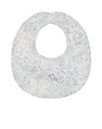 Bavaglino bianco in jersey con tessuto Liberty colore azzurro Nanan