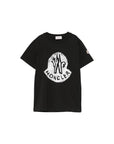 T-shirt nera con dettagli logo Moncler