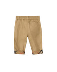 Pantalone beige con dettaglio logo check Burberry
