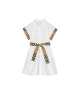 Abito bianco con richiamo check Burberry