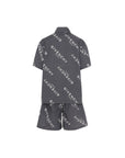 Completo camicia e bermuda grigio con stampa logo Givenchy
