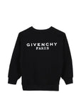 Felpa nera girocollo con stampa logo Givenchy a contrasto