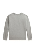 Felpa in cotone grigia con stampa logo Ralph Lauren frontale