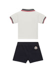 Completo polo e bermuda con dettagli logo Moncler