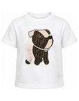 T-shirt bianca con patch logo FF Fendi cucito frontale
