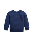 Felpa blu baby con logo Ralph Lauren cucito frontale