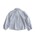 Camicia azzurra a righe bianche e beige con dettagli Miss Grant