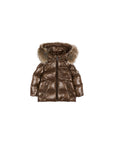 Giubbino K2F marrone baby con dettaglio patch Moncler