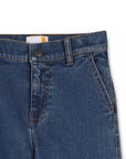 Jeans blu con patch logo Timberland sul retro