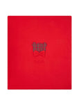 Coperta in cotone rossa con logo Nanan e fiocco cucito frontale rosso