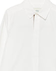 Camicia in cotone bianca con dettagli logo FF Fendi