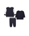 Completo felpa e pantalone blu con stampa logo Boss