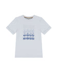 T-shirt bianca con stampa a contrasto Boss