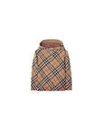 Cardigan con zip biege e fantasia check Burberry