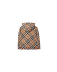 Cardigan con zip biege e fantasia check Burberry