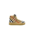 Scarpe collo alto beige con stampa logo Burberry