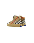 Scarpe collo alto beige con stampa logo Burberry